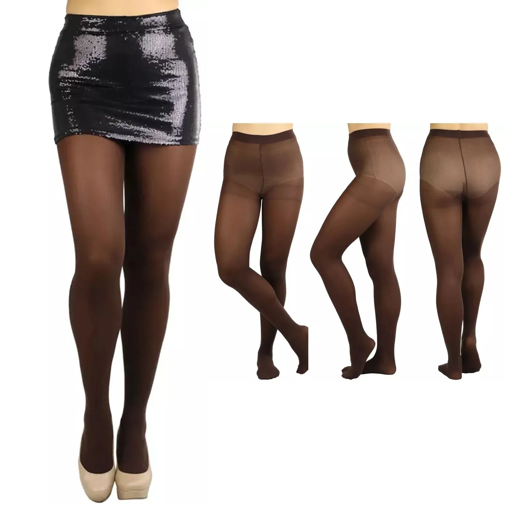 6-Pack: Women's Basic or Vibrant Semi Opaque Pantyhose