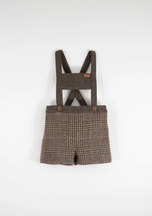 6.2-BROWN PLAID WOOLEN ROMPER