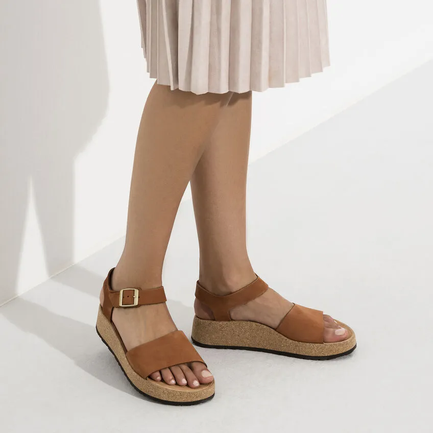 Birkenstock Glenda Nubuck Leather in Pecan