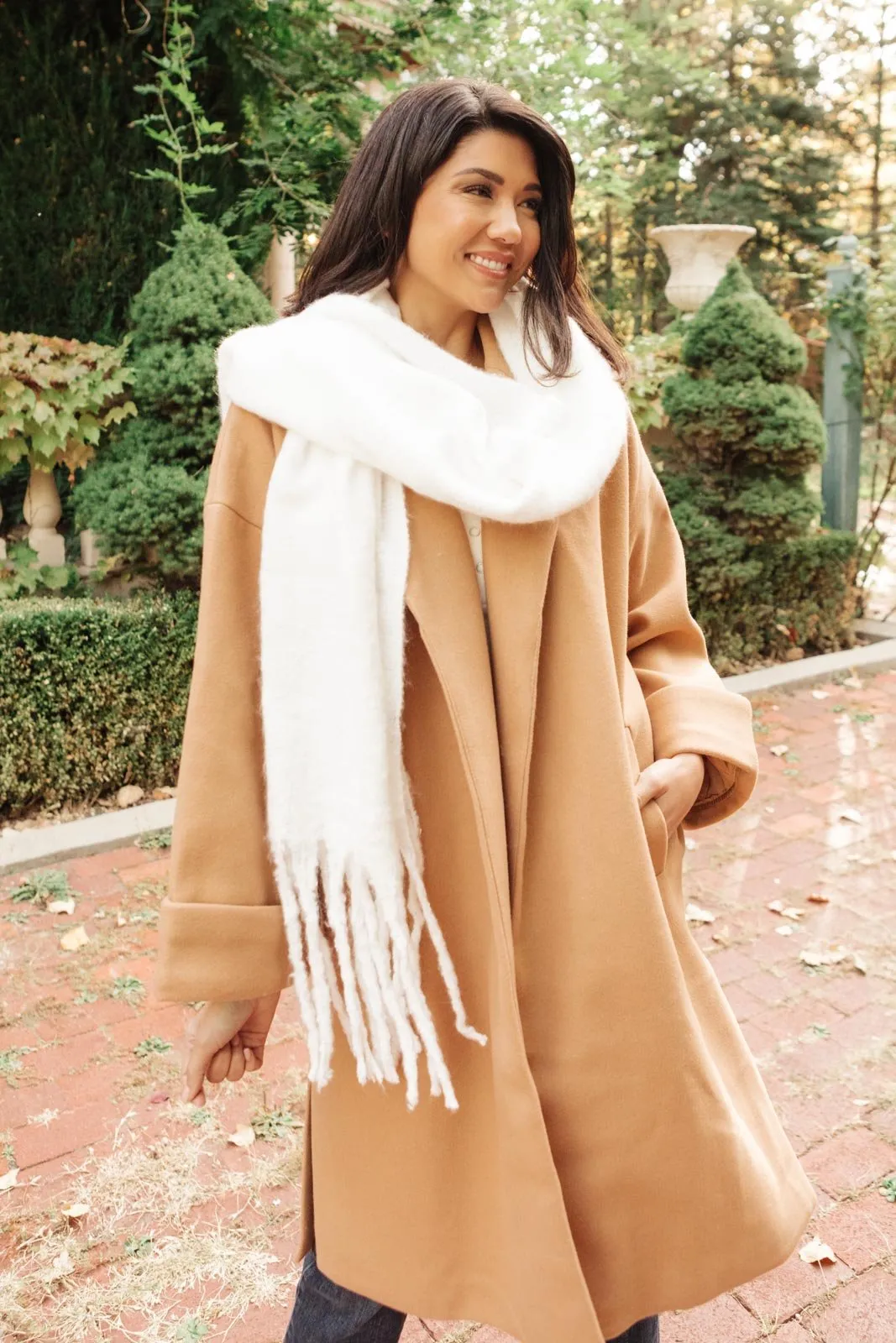 Deconstructed Oversized Trench Coat in Light Tan