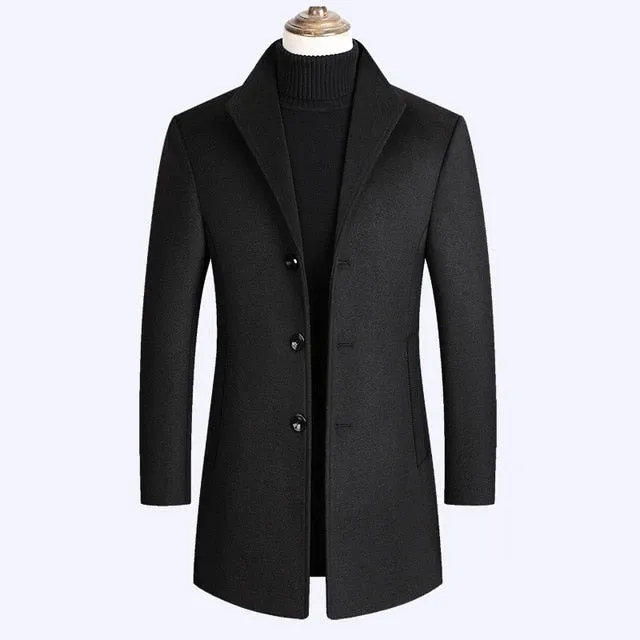 Elegant Men's Wool Coat