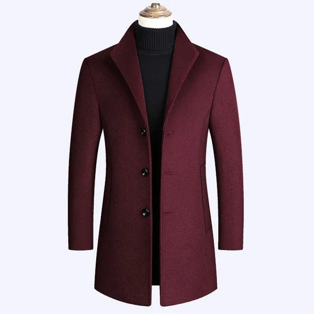 Elegant Men's Wool Coat