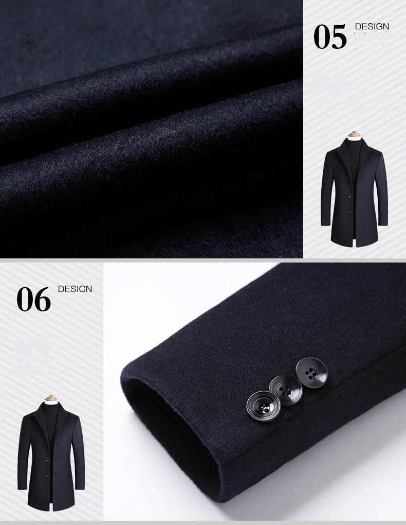 Elegant Men's Wool Coat