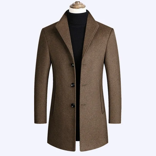 Elegant Men's Wool Coat