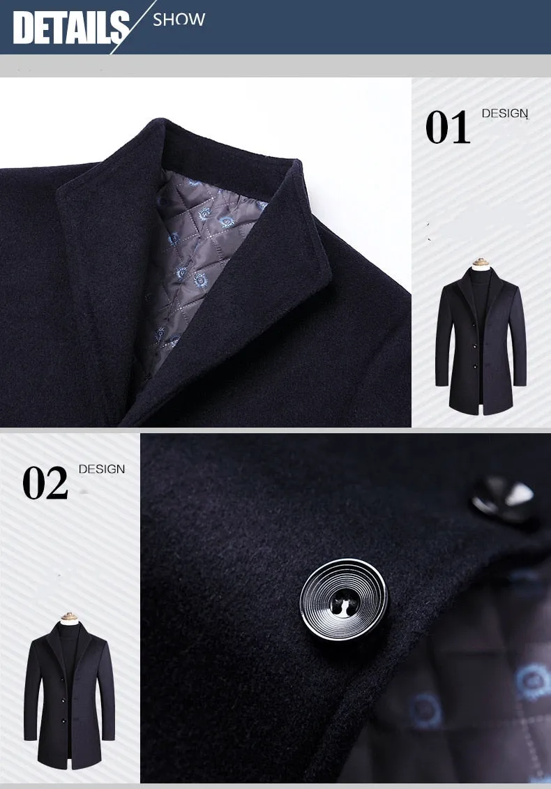 Elegant Men's Wool Coat