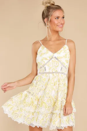 Flash A Smile Yellow Eyelet Dress