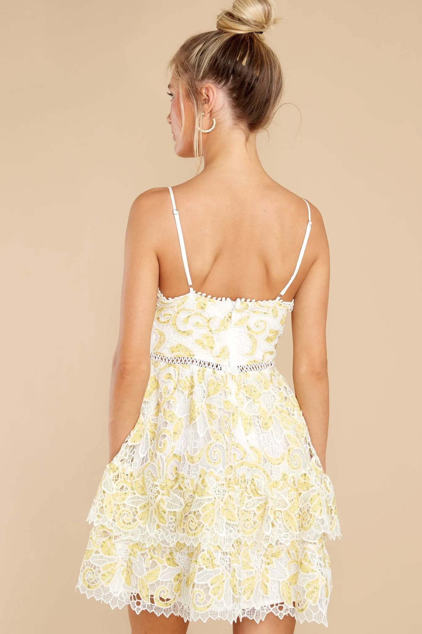 Flash A Smile Yellow Eyelet Dress