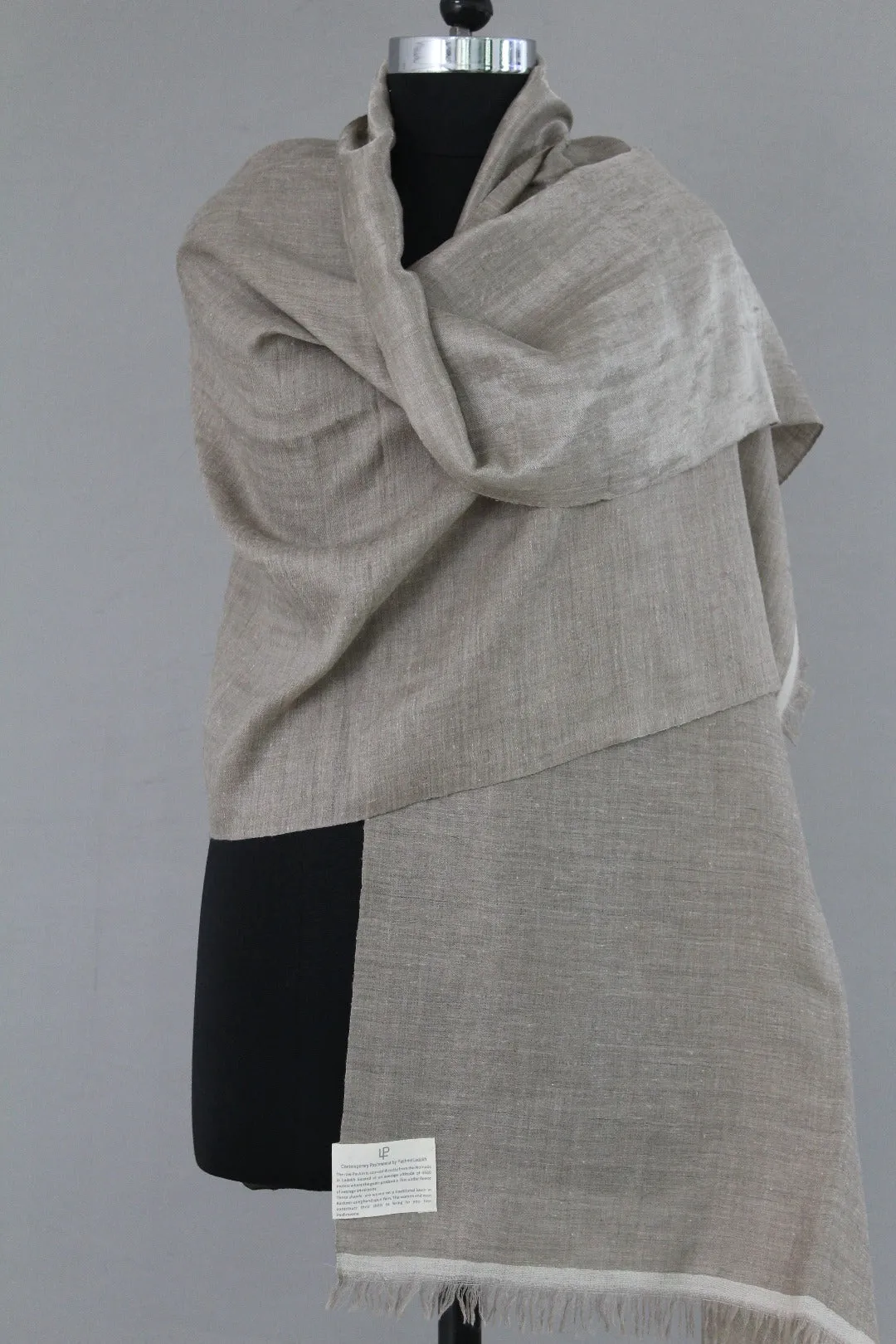 Imani Dove Grey Zari Reversible Cashmere Stole