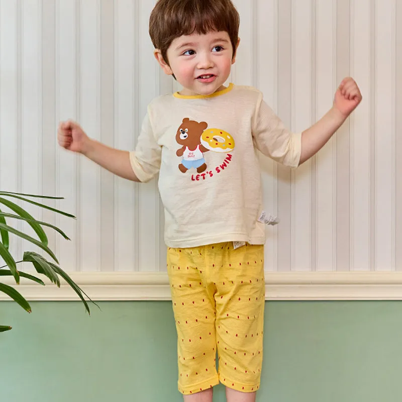 Kids Summer Short Shirt Cotton Cool Mesh Pajamas Set - Tube Donut