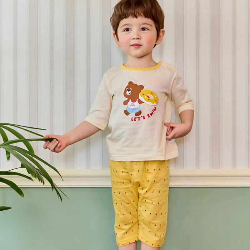 Kids Summer Short Shirt Cotton Cool Mesh Pajamas Set - Tube Donut