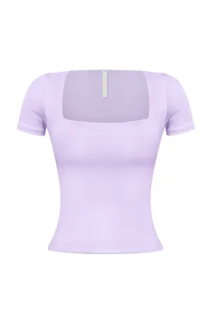 Kyra Short Sleeve Top (Lavender Purple)