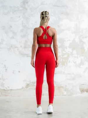 Lismina Single Crossed Red Sport Bra