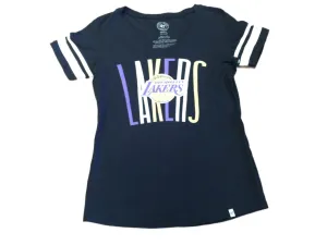 Los Angeles Lakers 47 Brand WOMEN Black Short Sleeve Cotton T-Shirt (S)