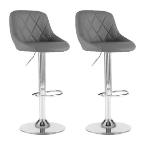 Madrid Dark Grey Leather Bar Stool