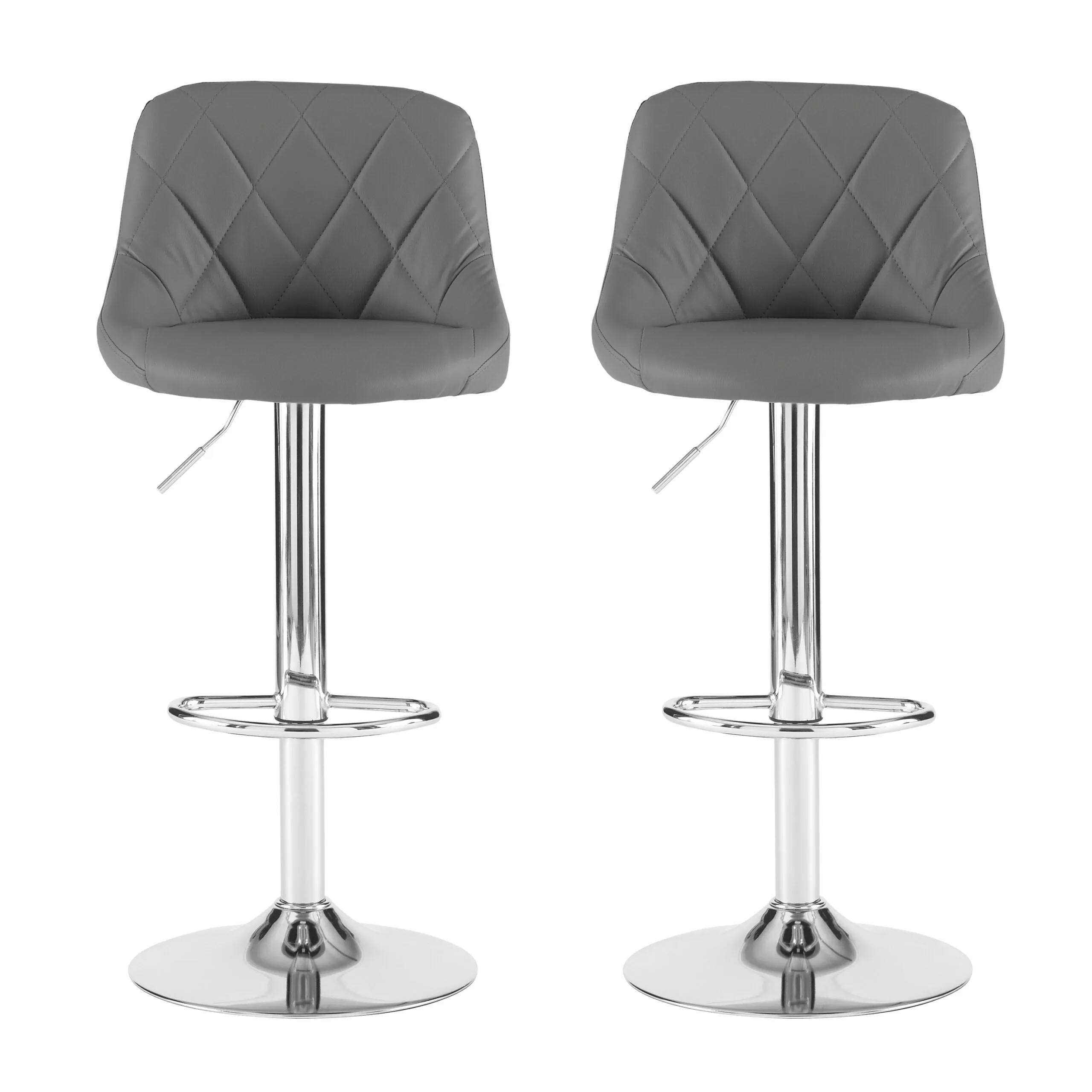 Madrid Dark Grey Leather Bar Stool