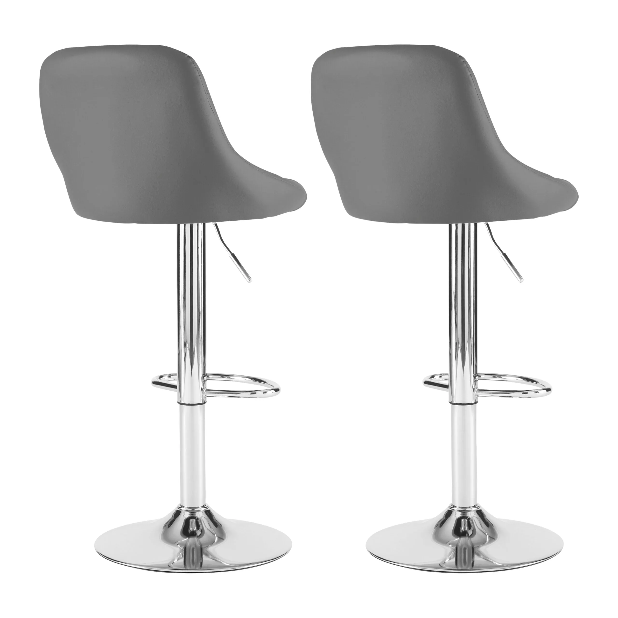 Madrid Dark Grey Leather Bar Stool