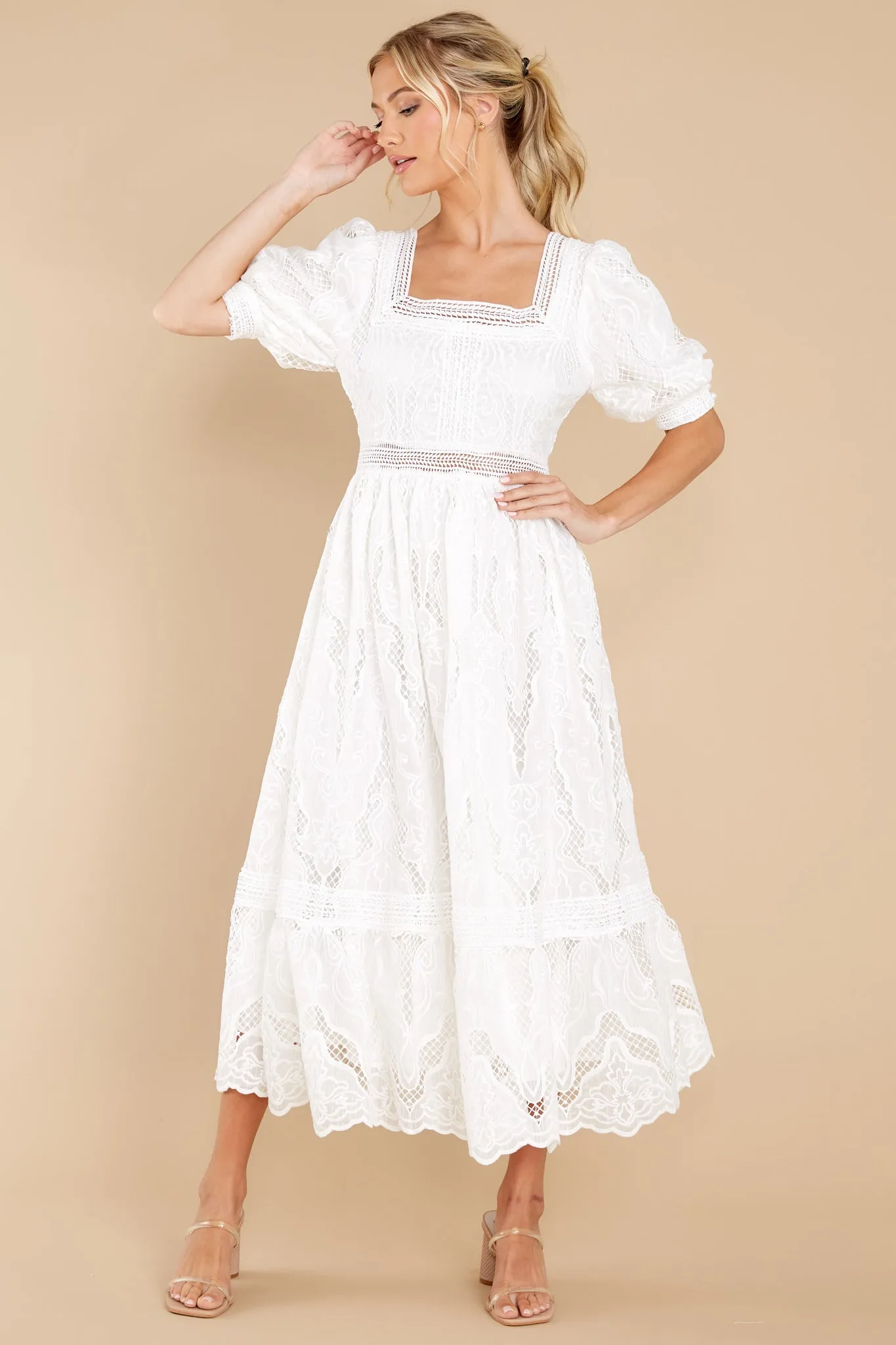 Making A Memory White Eyelet Maxi Dress