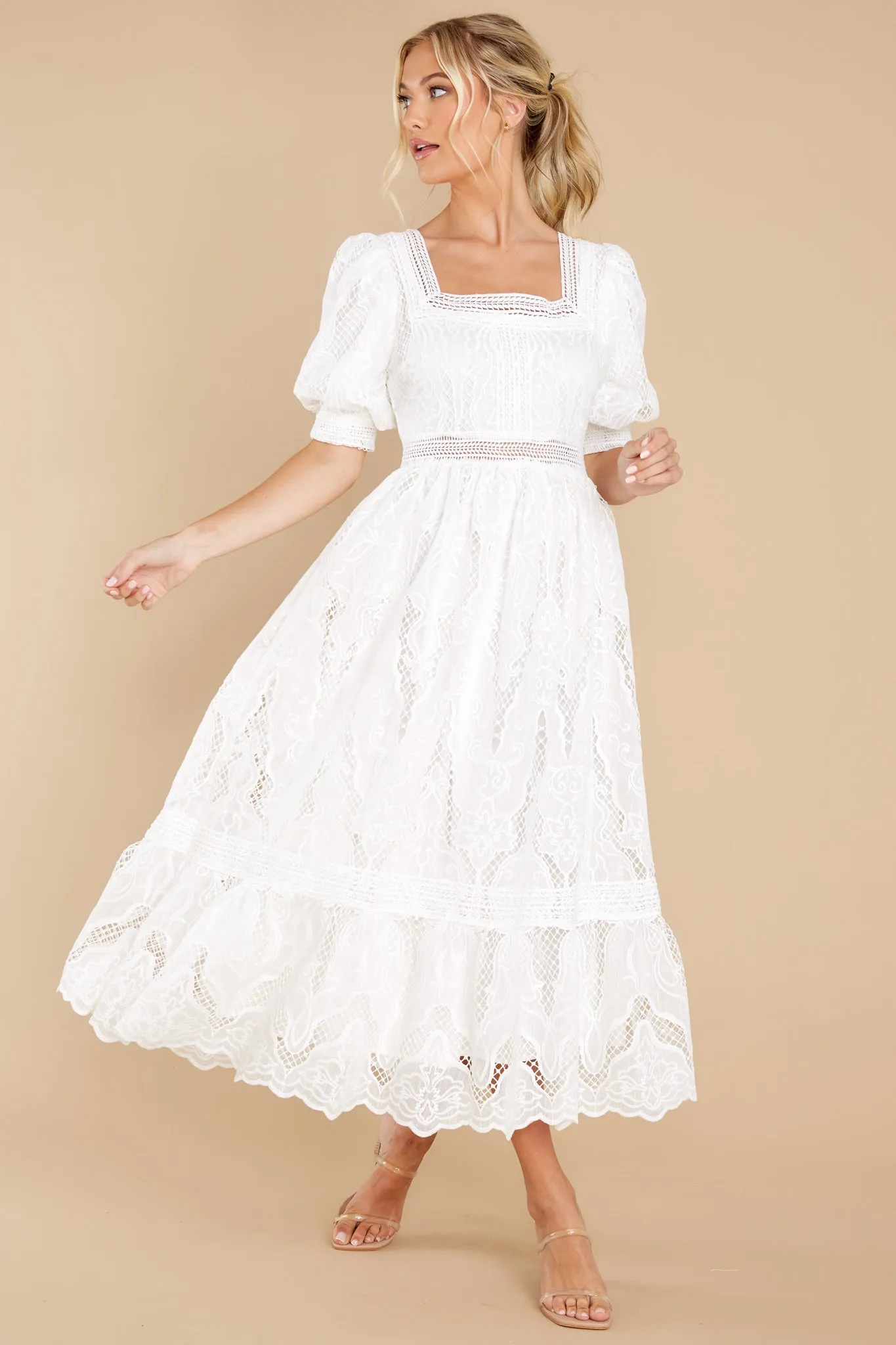 Making A Memory White Eyelet Maxi Dress