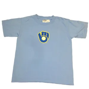 Milwuakee Brewers Soft as a Grape Light Blue YOUTH SS Crew Neck T-Shirt (M)