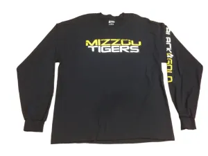 Missouri Tigers Gear for Sports Black "Black & Gold" LS Crew Neck T-Shirt (L)