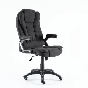 Neo Dark Grey Fabric Executive Recliner Swivel Office Chair