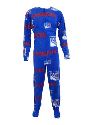 New York Rangers Men's Ramble One Piece Full Body Union Suit Pajamas