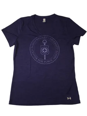 Northwestern Wildcats Public Safety Under Armour WOMENS V-Neck T-Shirt (M)