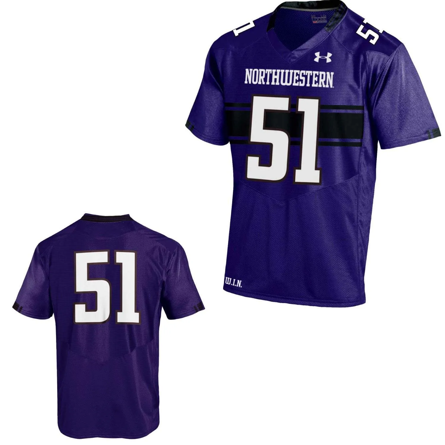 Northwestern Wildcats Under Armour Purple #51 Sideline Replica Football Jersey