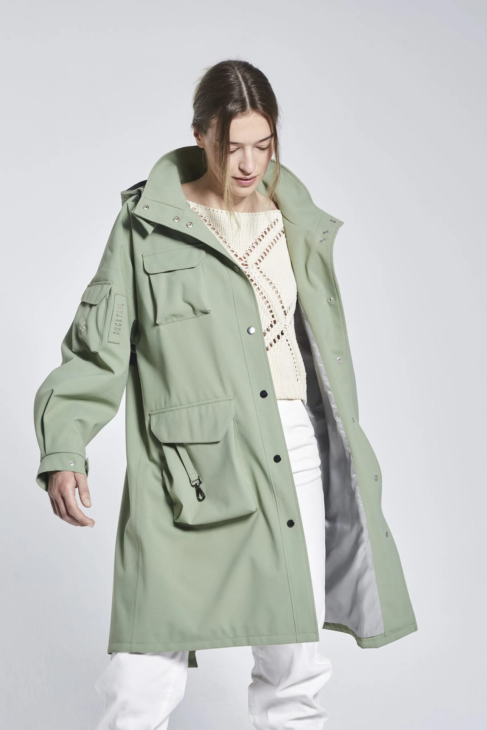 OLIVE MARILA RAINCOAT - recycled materials