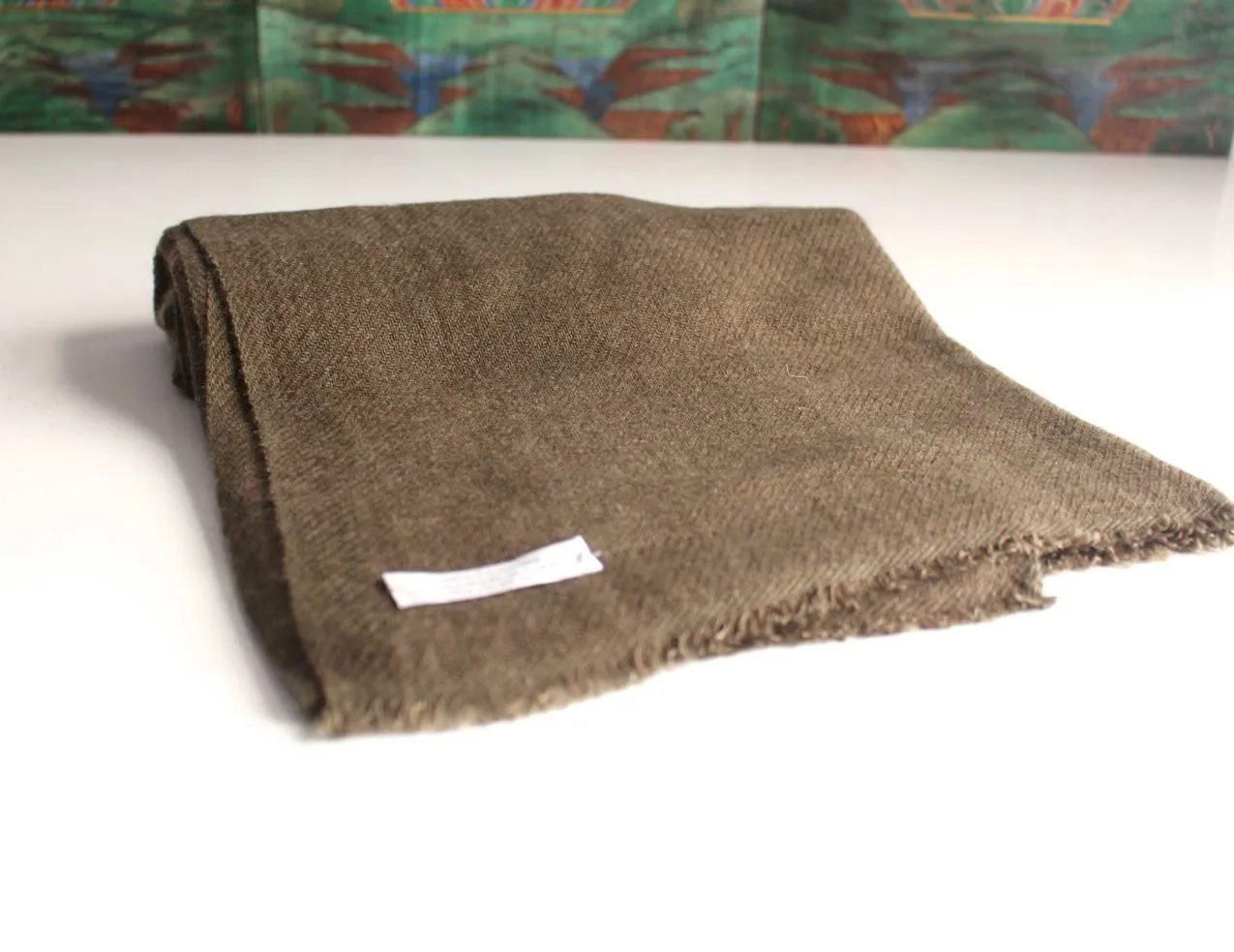 Pure Pashmina Shawl-Dark Camel