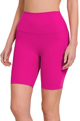 Viva Magenta / Hot Pink Contour Fit High Rise Biker Short