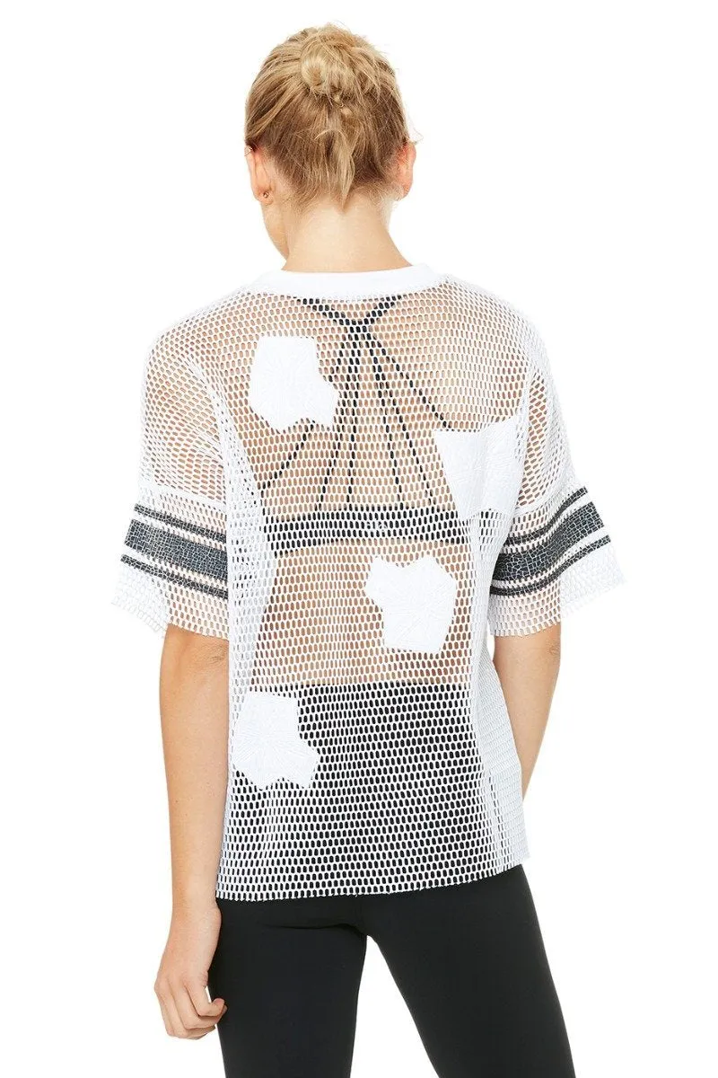 Yoga Jersey Short Sleeve Top - White/Alo Crackle/Black